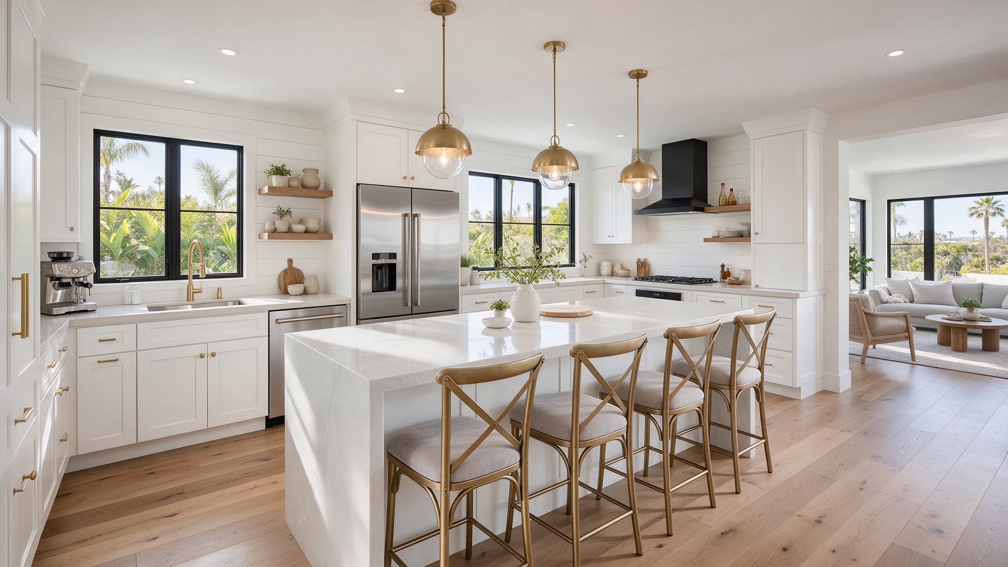 Newly remodeled modern kitchen in a San Diego home